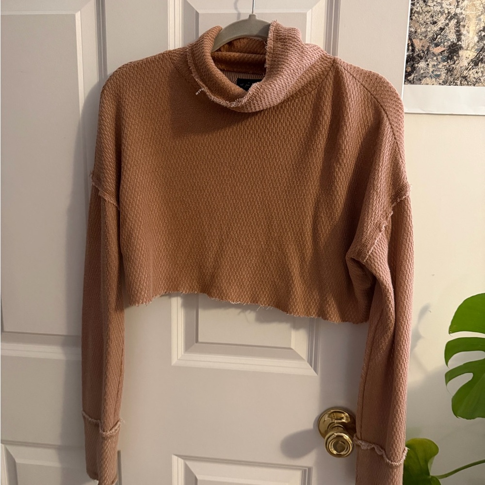 Urban Outfitters Textured Cowl Neck Sweater - Peach